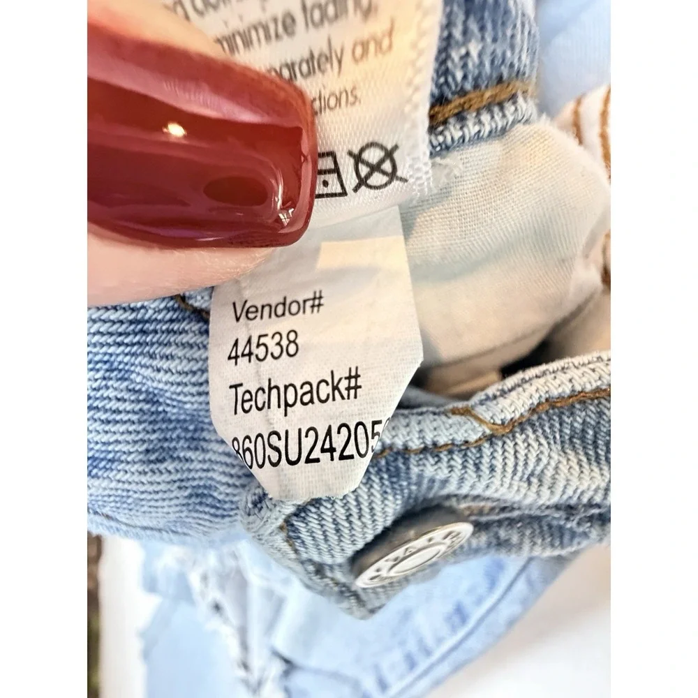 PacSun Low Rise Wide Leg Jeans Womens 26 Distressed Lite Wash Raw Hem Y2K Grunge - Picture 14 of 14